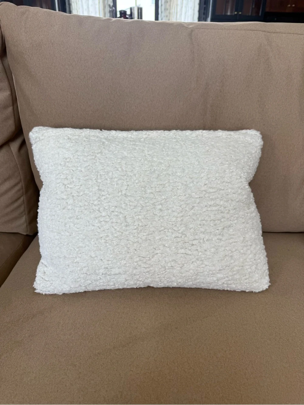 Hair on hide Giraffe Print Accent Pillow with Red Trim